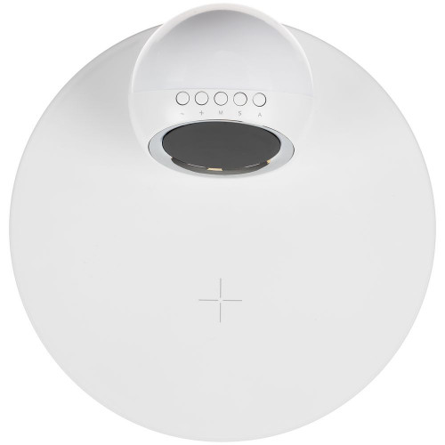 Станция беспроводной зарядки с часами и подсветкой GlobeBee, белая