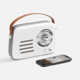 Bluetooth-колонка с радио Retronica, белая