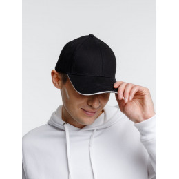 Бейсболка Spiker, черная с белым