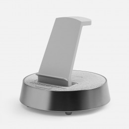 Bluetooth-колонка с беспроводной зарядкой и часами netEnergy, серая