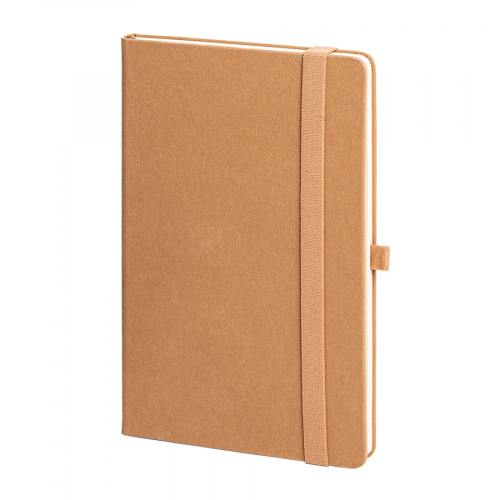 Бизнес-блокнот TERRI, A5, бежевый, твердая обложка, рециклированная бумага, в линейку